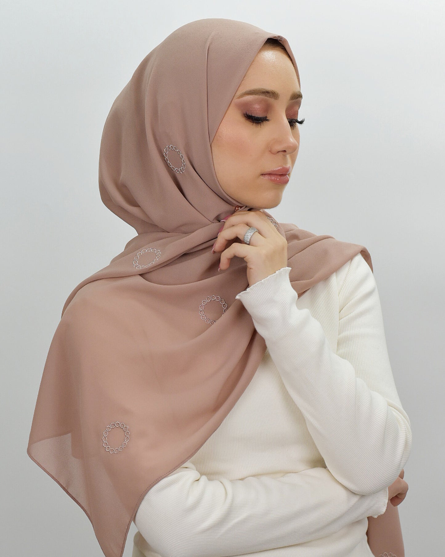 Rose camé crown scarves