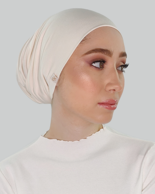 bonnet blanc pour hijab