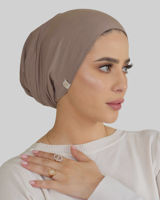 bonnet pour hijab marron clair