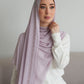châle en crêpe chiffon brodé couleur lilac vue de face