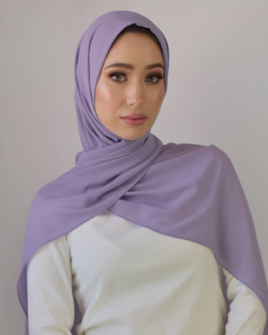 chale en crepe chiffon lilac fonce