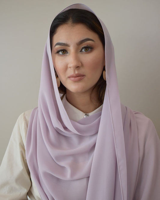 chale en crepe chiffon couleur lilac