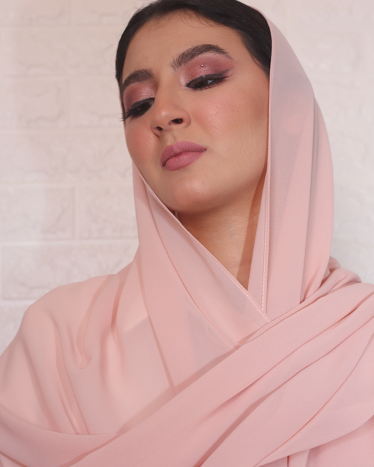 chale en crepe chiffon rose