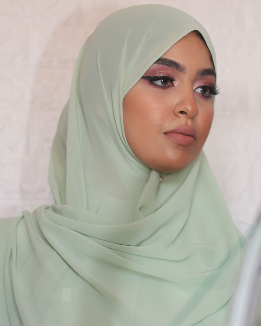 chale en crepe chiffon vert pistache