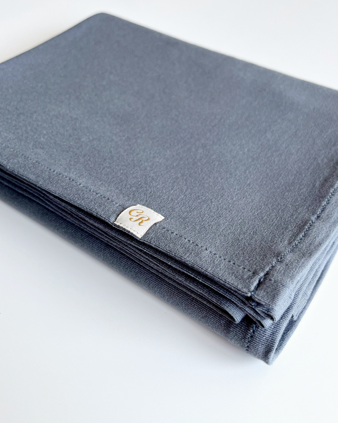 chale en jersey bleu jean vue de details