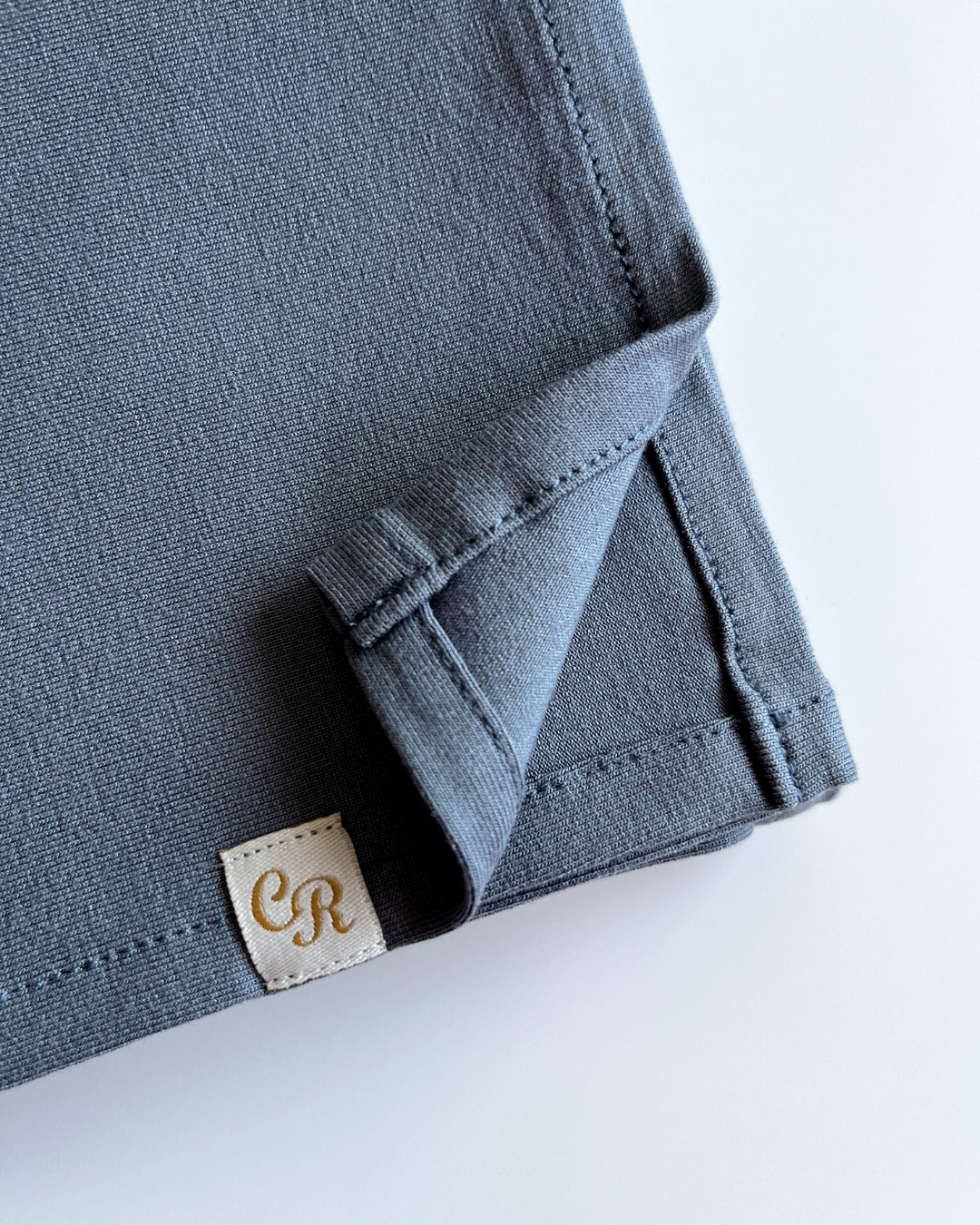 chale en jersey bleu jean vue de details