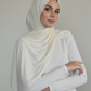 Châle en jersey crème femme – écharpe légère et pratique Crown Scarves
