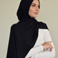Châle en jersey noir femme – écharpe légère et confortable Crown Scarves