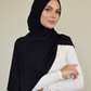 Châle en jersey noir femme – écharpe légère et pratique Crown Scarves
